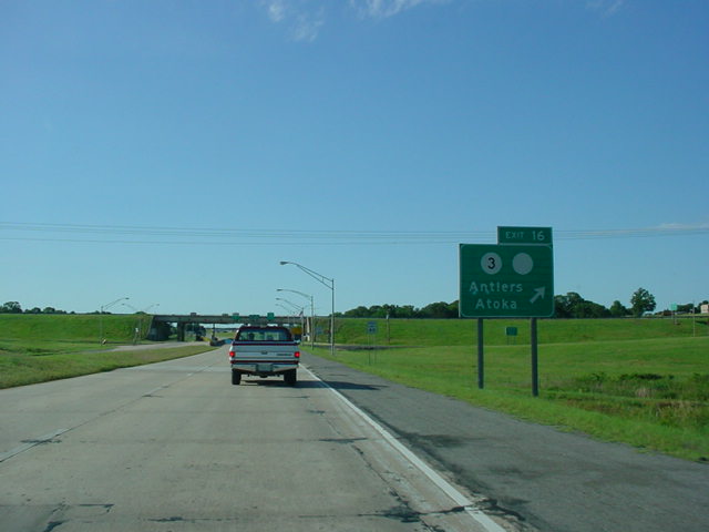 Indian Nation Turnpike North at Exit 16 - OK 3